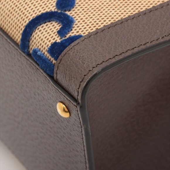 Gucci x Adidas Bamboo Diana Canvas & Leather 2 Way Handbag Beige×Brown 678842 - Picture 16 of 16